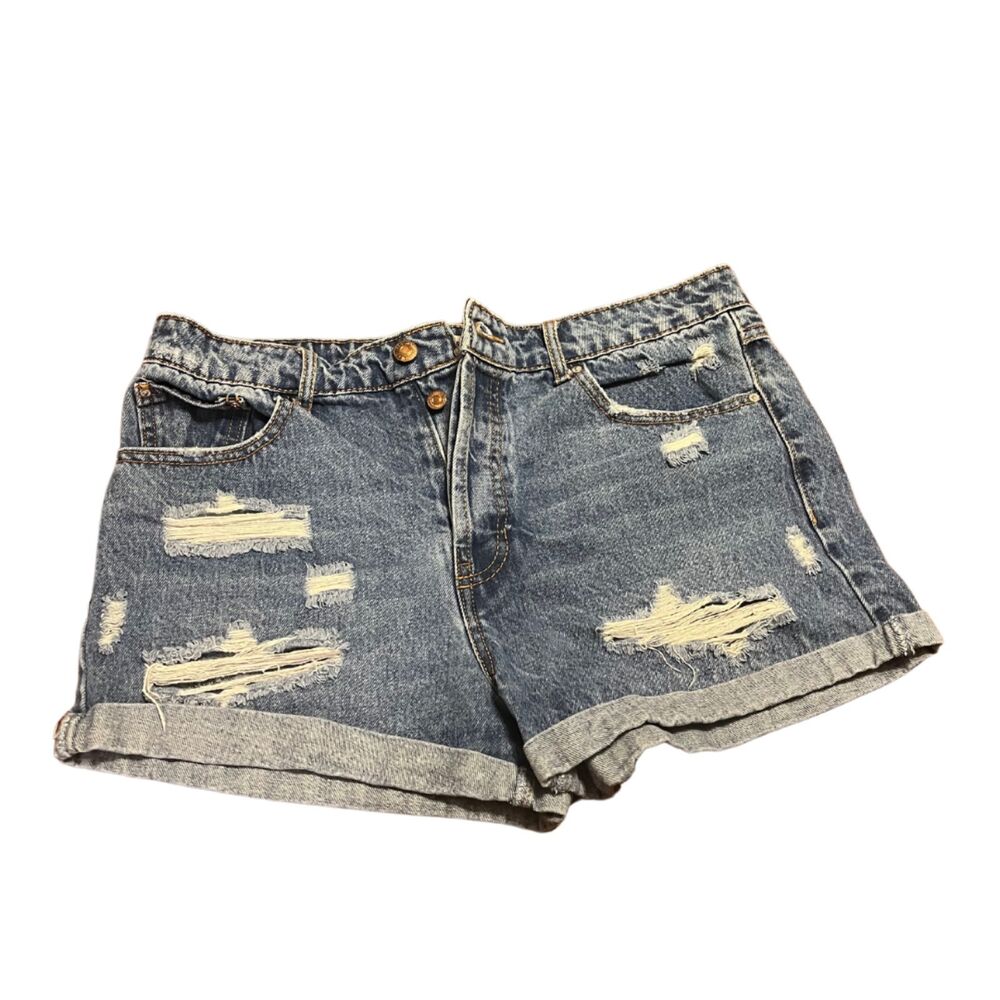 Forever 21 Womens' Cuffed Distressed Shorts Size 29"